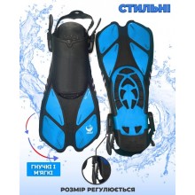 Спортивные ласты для плаванья VelaSport Shark (42/47) регулируемые для дайвинга, снорклинга, бассейна, подводной охоты Длина 42см. с Открытой пяткой Детские и взрослые Голубые Спортивные ласты для плаванья VelaSport Shark (42/47) регулируемые для дайвинга, снорклинга, бассейна, подводной охоты Длина 42см. с Открытой пяткой Детские и взрослые Голубые
