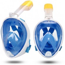 Универсальная маска Размер S/M для плавания снорклинга Easy BREATH (S/M) Синяя Полнолицевая с креплением для камеры Универсальная маска Размер S/M для плавания снорклинга Easy BREATH (S/M) Синяя Полнолицевая с креплением для камеры