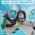 Полнолицевая Снорклинг Маска L/XL  FreeB панорамная на все лицо - для плавания купания ныряния - Плавательные Очки мономаска на все лицо с трубкой и клапаном + крепление под экшн камеру для подводной съемки взрослым и детям Black