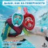 Полнолицевая Снорклинг Маска L/XL  FreeB панорамная на все лицо - для плавания купания ныряния - Плавательные Очки мономаска на все лицо с трубкой и клапаном + крепление под экшн камеру для подводной съемки взрослым и детям Turquoise