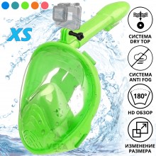 Детская X/S Панорамная Снорклинг Маска (3-10лет) Полнолицевая FB KidsStyle для плавания в море, ныряния под воду с трубкой Плавательные Подводные Очки для снорклинга - мономаска на все лицо с защитным клапаном Green Детская X/S Панорамная Снорклинг Маска (3-10лет) Полнолицевая FB KidsStyle для плавания в море, ныряния под воду с трубкой Плавательные Подводные Очки для снорклинга - мономаска на все лицо с защитным клапаном Green