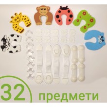 Набор 32 предметы Vela Защита на мебель и розетки от детей Детская безопасность заглушки на розетки, замки, уголки Разноцветный Набор 32 предметы Vela Защита на мебель и розетки от детей Детская безопасность заглушки на розетки, замки, уголки Разноцветный