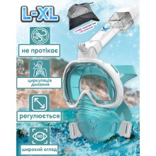 Маска для плавания VelaSport DUO размер L/XL для снорклинга и дайвинга с фильтрацией воздуха и двумя независимыми отсеками Зеленая Маска для плавания VelaSport DUO размер L/XL для снорклинга и дайвинга с фильтрацией воздуха и двумя независимыми отсеками Зеленая