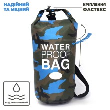 Водонепроницаемый гермомешок 20L VelaSport рюкзак Dry Bag туристическая сумка для взрослых и детей 36х63см. Синий