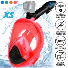 Полнолицевая панорамная X/S Kids (3-10лет) Снорклинг Маска для плаванья VelaSport 1.0 на все лицо с трубкой и клапаном с креплением для экшн камеры детские Red Black Полнолицевая панорамная X/S Kids (3-10лет) Снорклинг Маска для плаванья VelaSport 1.0 на все лицо с трубкой и клапаном с креплением для экшн камеры детские Red Black