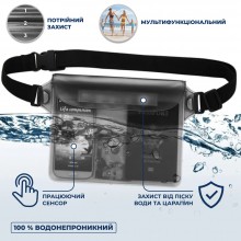 Водонепроницаемый Чехол для телефона VelaSport Extra кейс для фото и видео 22х17см. IPX8 погружение до 5м. Универсальный Противоударный Черный