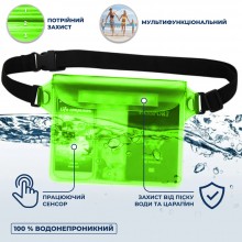 Водонепроницаемый Чехол для телефона VelaSport Extra кейс для фото и видео 22х17см. IPX8 погружение до 5м. Универсальный Противоударный Салатовый