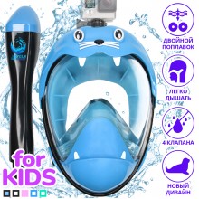 Детская маска для плаванья X/S (5-13лет) VelaSport KIDS Lion Полнолицевая панорамная Снорклинг Маска на все лицо для ныряния 4 клапана Инновационная детские и подростковые Black Blue Детская маска для плаванья X/S (5-13лет) VelaSport KIDS Lion Полнолицевая панорамная Снорклинг Маска на все лицо для ныряния 4 клапана Инновационная детские и подростковые Black Blue